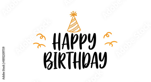 Vibrant birthday celebration graphic with colorful decorations and festive text