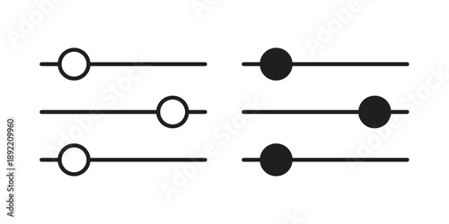 Settings sliders icon vector isolated on white background. Simple icon set.
