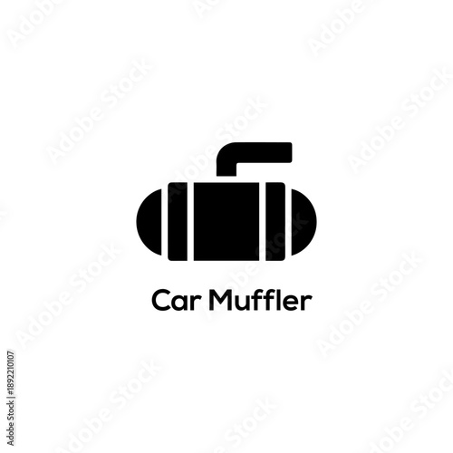Vector icon of a car muffler exhaust system symbol for automotive mechanical repair and vehicle engine maintenance services isolated.
