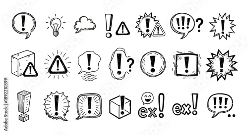 Various warning signs and exclamation point symbols are displayed