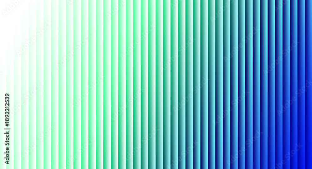 Obraz premium Abstract vertical stripe background featuring a smooth gradient transition from bright white and vibrant mint green tones into deep oceanic blue hues creating depth and visual rhythm