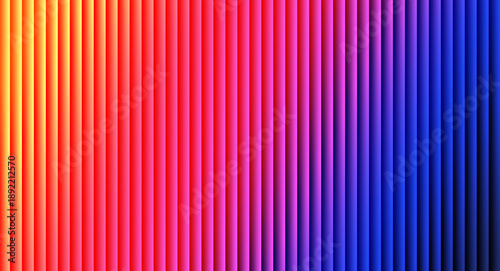 Quadro su tela Striking vertical ribbed background features a vibrant smooth gradient transitio