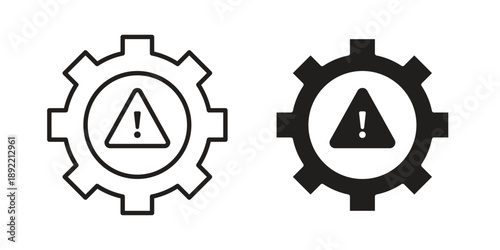 Technical warning icon vector isolated on white background. Simple icon set.