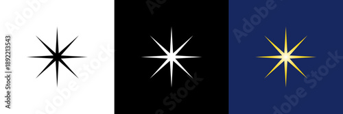 尖ったキラキラ・輝くスパークルアイコンセット（ベクター）