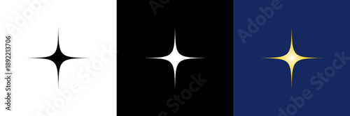 尖ったキラキラ・輝くスパークルアイコンセット（ベクター）