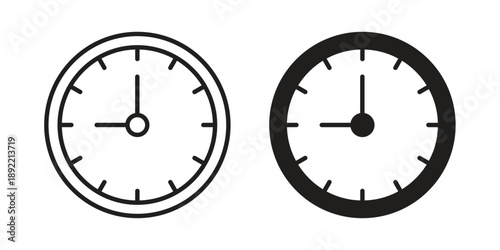 Time clock icon vector isolated on white background. Simple icon set.