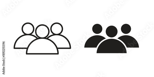 Users icon vector isolated on white background. Simple icon set.