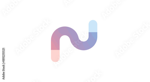 Abstract Wavy Line with Gradient Colors.