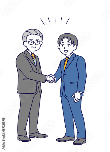 握手をするビジネスマンのイラスト素材