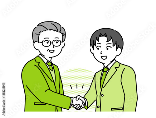 握手をするビジネスマンのイラスト素材