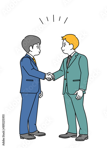 握手をするビジネスマンのイラスト素材
