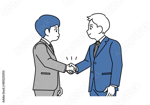 握手をするビジネスマンのイラスト素材