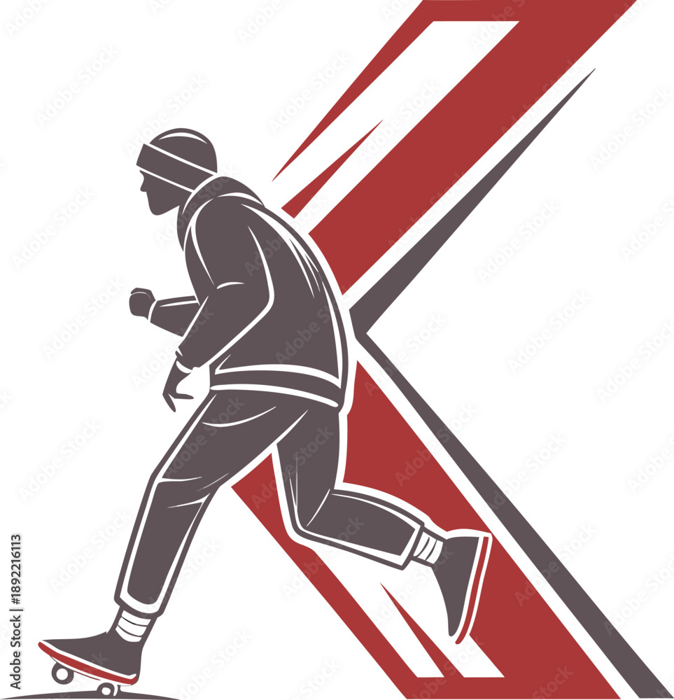 Obraz premium abstract--minimalist--letter-k--dynamic-angular