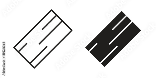 Wood board icon vector isolated on white background. Simple icon set.