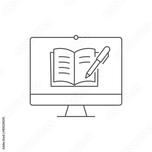 Homeschooling icon. Correspondence course symbol. Home education vector illustration