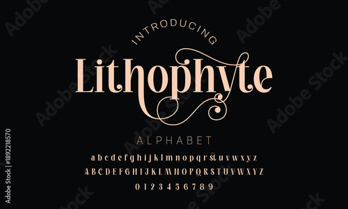 Elegant ligature alphabet letters font logo. Typography luxury classic lettering serif fonts decorative wedding vintage retro logos, design for fashion,beauty shop and brand . vector illustration