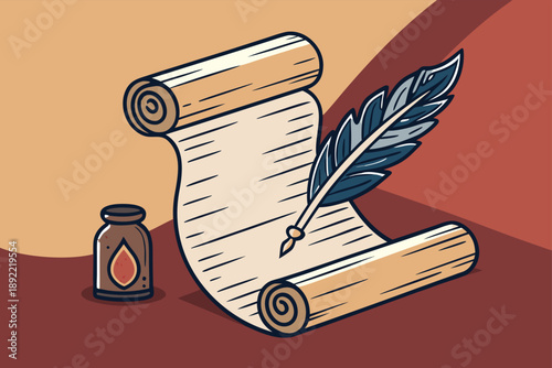 Constitution Scroll Civic Heritage Vec