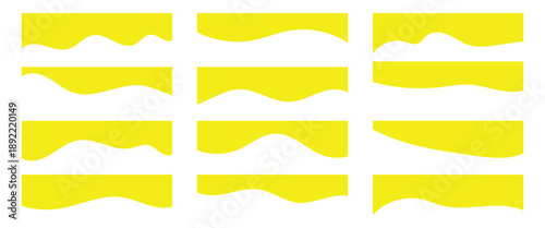 Collection of abstract curved line dividers shape templates designed for website layouts and digital art. Vector illustration in eps 10.