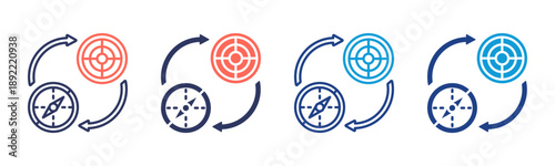 Strategic Pivot Consistent and versatile vector icons illustrating essential concepts in various styles