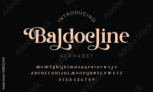 Elegant alphabet beauty logo font. Classic Modern luxury Serif Minimal Fashion. Typography decoration logotype fonts, wedding, logos. vector illustration