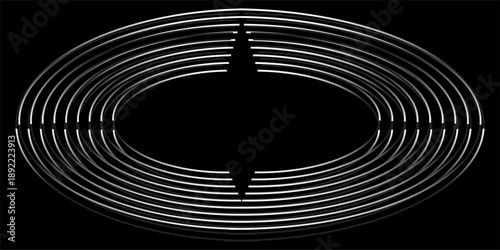 3D techno abstract background overlap layer on dark space with glowing white circles shape decoration for banner, flyer, card vector flow lines