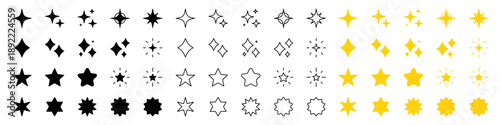 キラキラ・星のアイコン大量セット（ベクター）