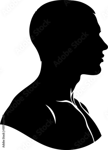Black silhouette of a man's head and shoulders