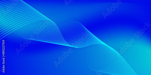 Wavy blended lines with blue cyan gradient mesh abstract background nice for wallpaper or banner. vector ilustration. eps 10