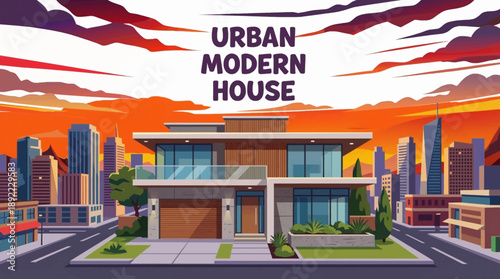 urban house integrated into a city environment, showcasing smart design, efficient space usage, and modern metropolitan lifestyle
