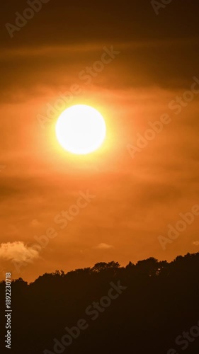 Wallpaper Mural Beautiful sunset time-lapse over the mountains with soft light and moving clouds. Torontodigital.ca