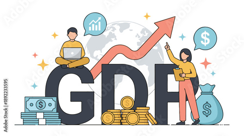Gross Domestic Product (GDP) growth and economic development concept