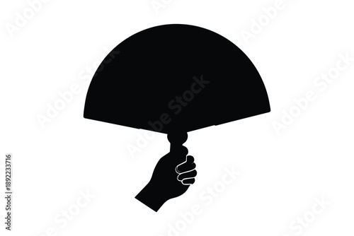 Hand holding open fan, accessory for cooling, elegant gesture, cultural item