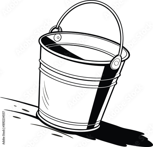 Classic Metal Garden Bucket with Handle for Household and Outdoor Utility Tasks