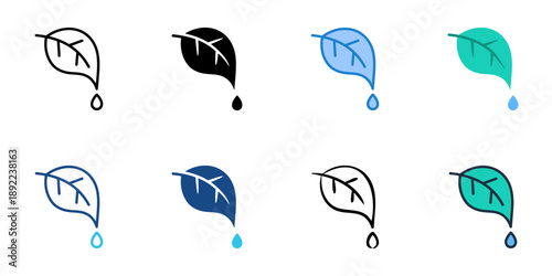 Dew icons set multiple style collection. Editable stroke 
