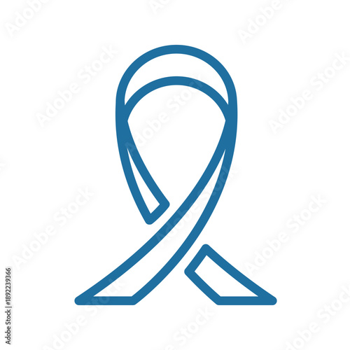 World Cancer Day, Simple Ribbon Icon as a Symbol of the Fight Against Cancer