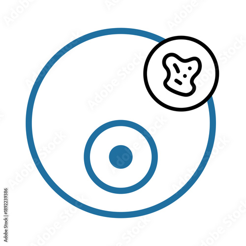 Breast cancer and skin cancer icon in cerulean colors. World Cancer Day