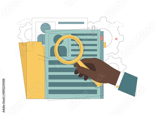 Personnel selection concept. HR. Professional recruitment, job application analysis, employment.eps