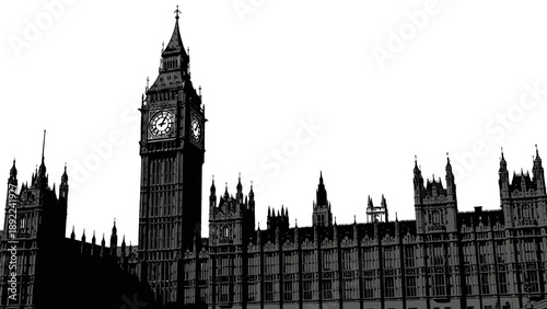 The iconic Big Ben and Houses of Parliament in London England.