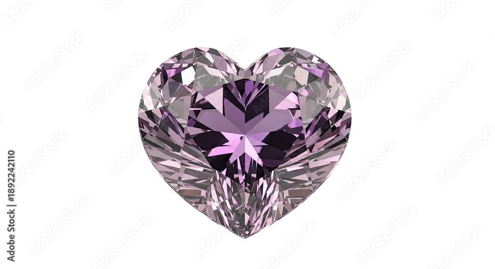 Fototapeta premium Heart-shaped purple gemstone