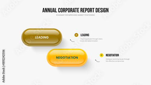 Marketing Planning 2 Step Infographic Frame Template. Advertising Forecast Two Option Diagram Presentation Design. Market Insight Slide Layout Vector Illustration.