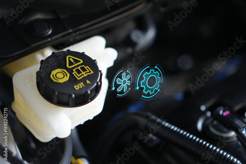 brake fluid  brake hydraulic bottle for car auto service.