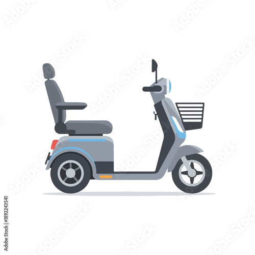 Motorized Scooter with Front Basket and Passenger Seat