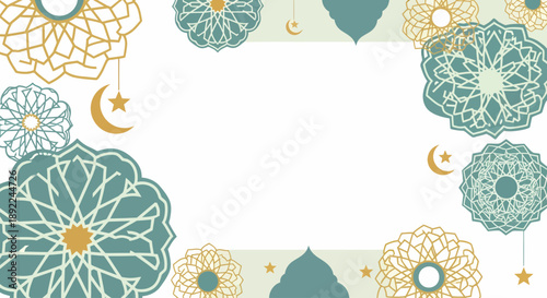 Celebrate the holy month with our elegant Ramadan Promotion background, featuring traditional Islamic patterns, crescent moons, and stars for a festive and welcoming design