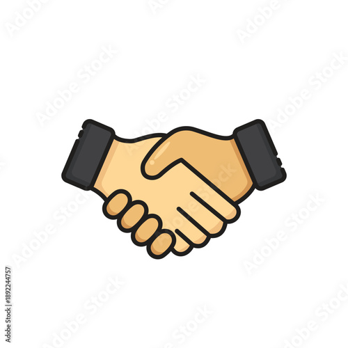 Professional handshake icon for trust and agreement, suitable for business presentations, websites, and corporate materials. Versatile symbol of collaboration.