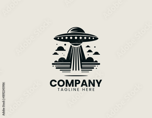 Sleek unidentified flying object hovers above dense cloud formations professional. Science fiction concept