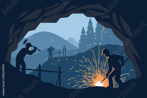 Ore Vein Sparks Metal Tools