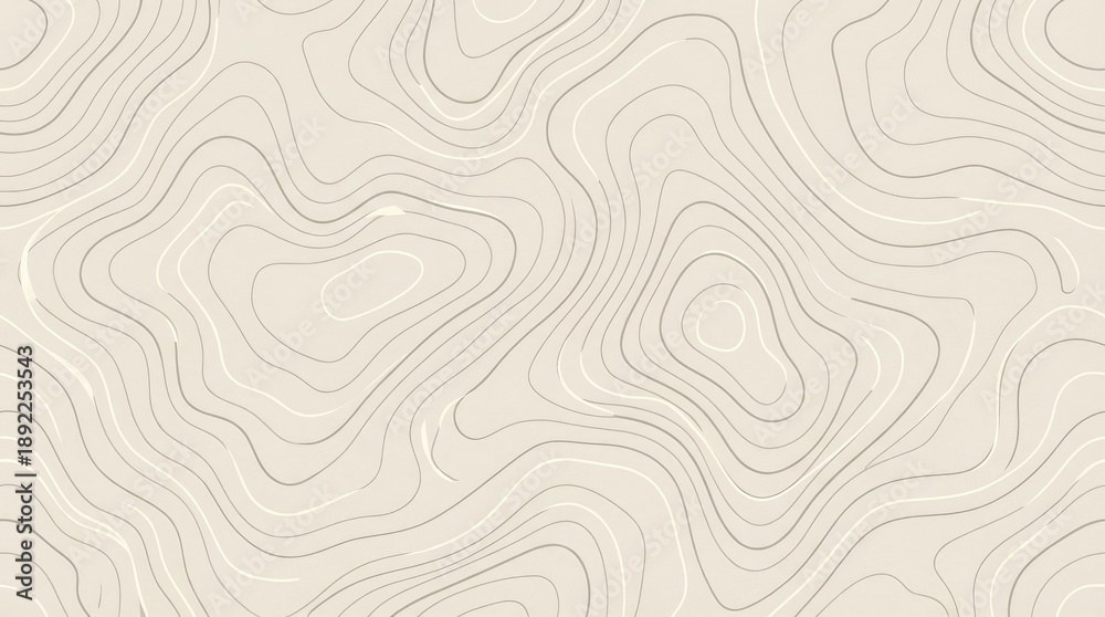 Fototapeta premium Topographic map contour lines in beige and grey on a light background