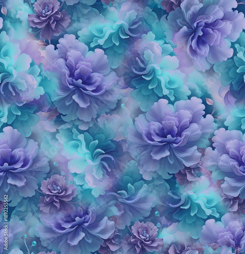 abstract background with blue flowers