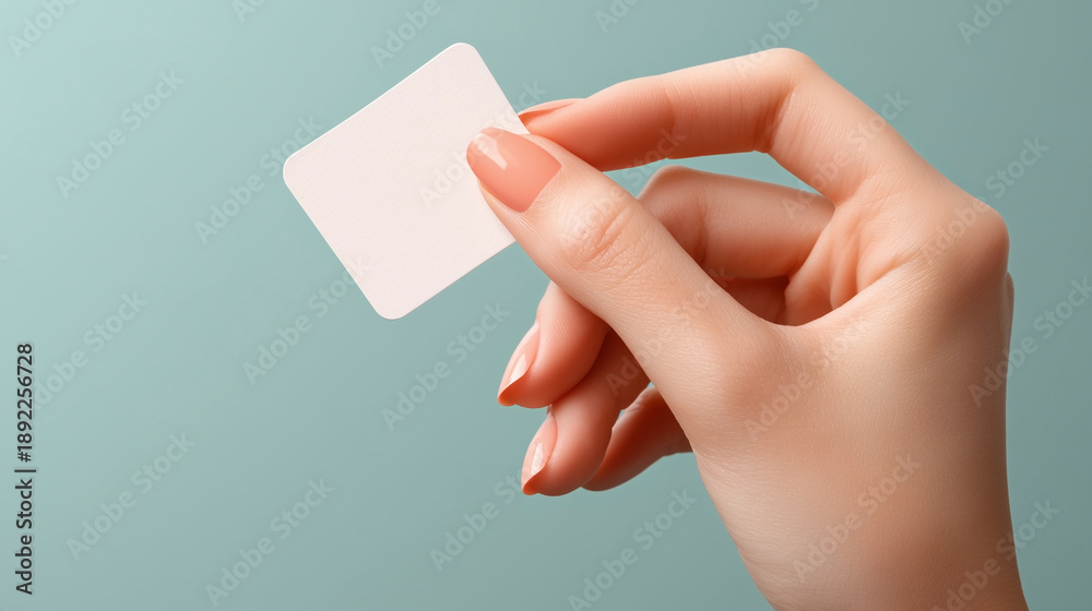 Obraz premium A hand holding a white card