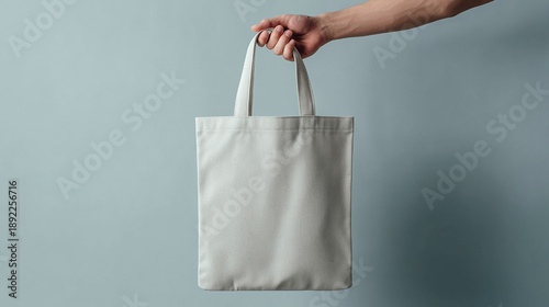 A person is holding a white bag